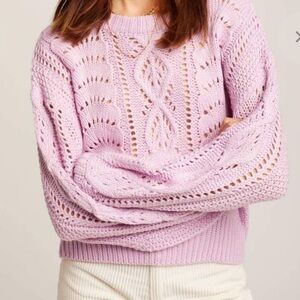 Lush Sofia Lavender-lilac Cable Knit Sweater
Size medium
